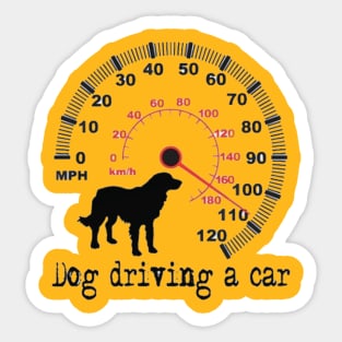 Dog Driving a Car Sticker